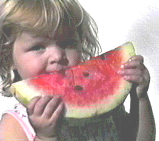 Kid and melon